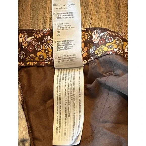 Hollister High Rise Flare Pants Mushroom Floral Hippie 60s 70s‎ Print Women's M - Picture 8 of 11